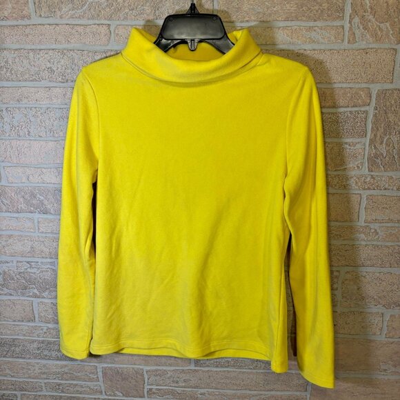 Dudley Stephens TurtleNeck Fleece Pull Over Top Neon Yellow Size Small - Picture 1 of 6